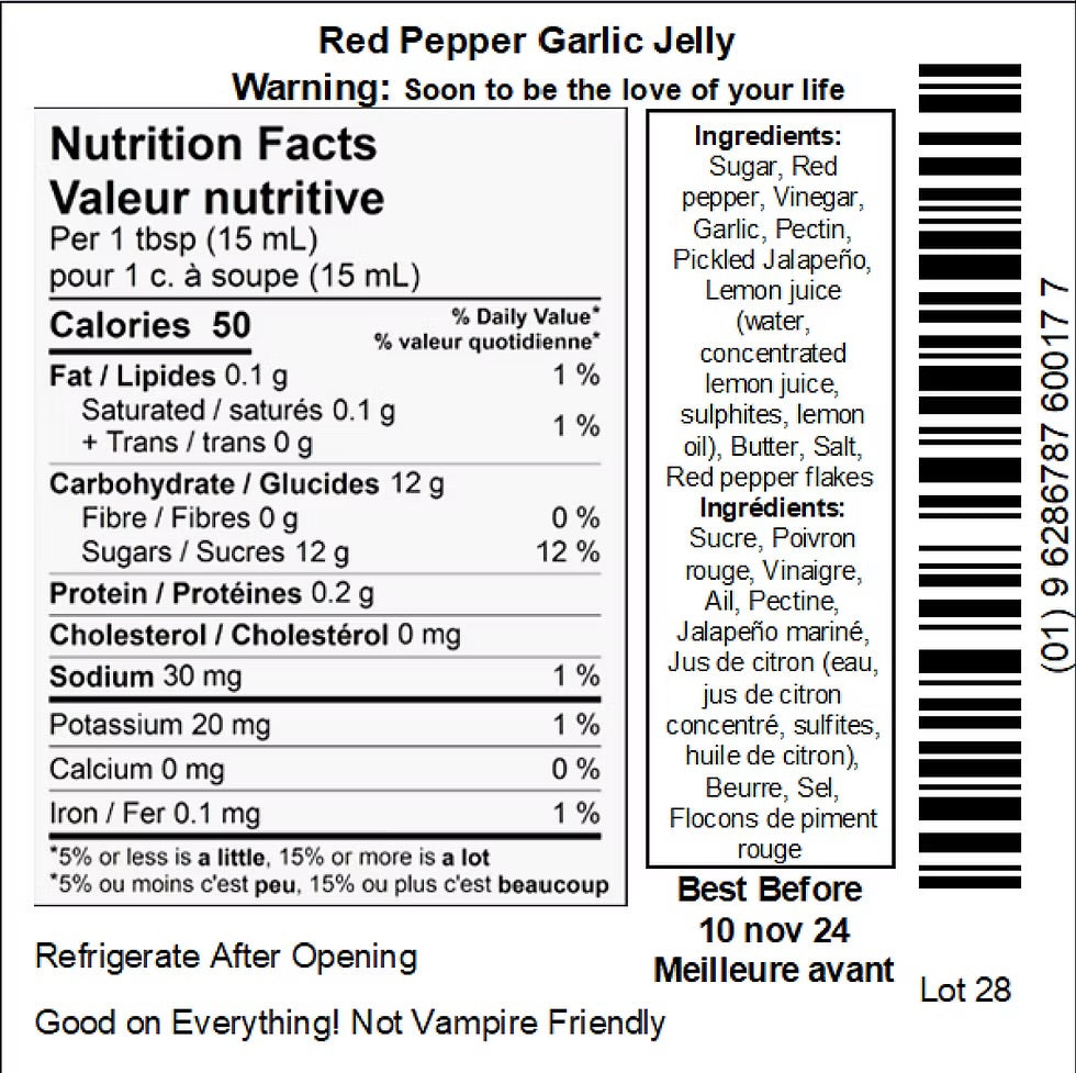 Red Pepper Garlic Jelly