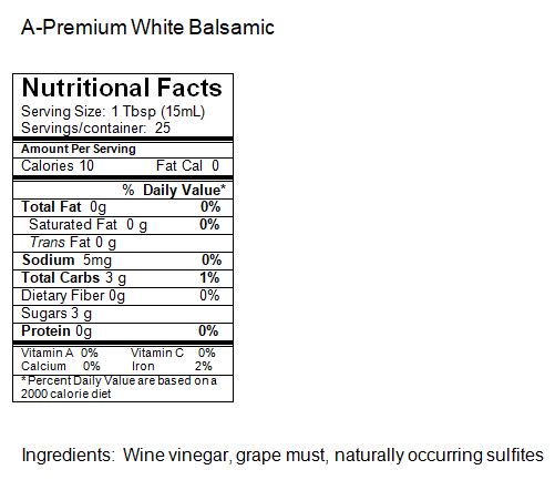 Gourmet A-Premium White Balsamic Vinegar 